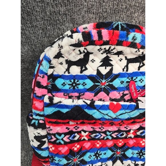 Vera Bradley Small Teddy Fleece Backpack Nordic Stripe Multi Aztec Southwest - Picture 3 of 9